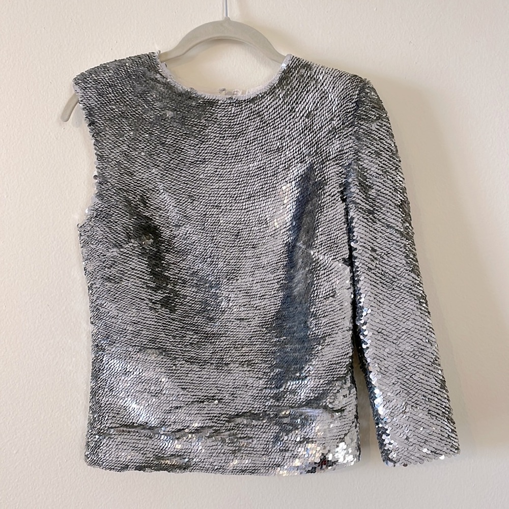 HELMUT LANG NWOT Silver sequin top